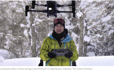 Japan experiments with secure drone flights for winter search and rescue